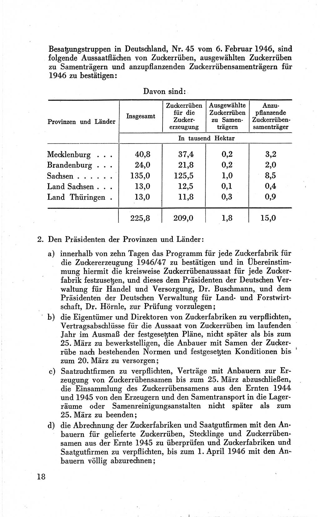 Befehle des Obersten Chefs der Sowjetischen Miltärverwaltung (SMV) in Deutschland - Aus dem Stab der Sowjetischen Militärverwaltung in Deutschland 1946 (Bef. SMV Dtl. 1946, S. 18)