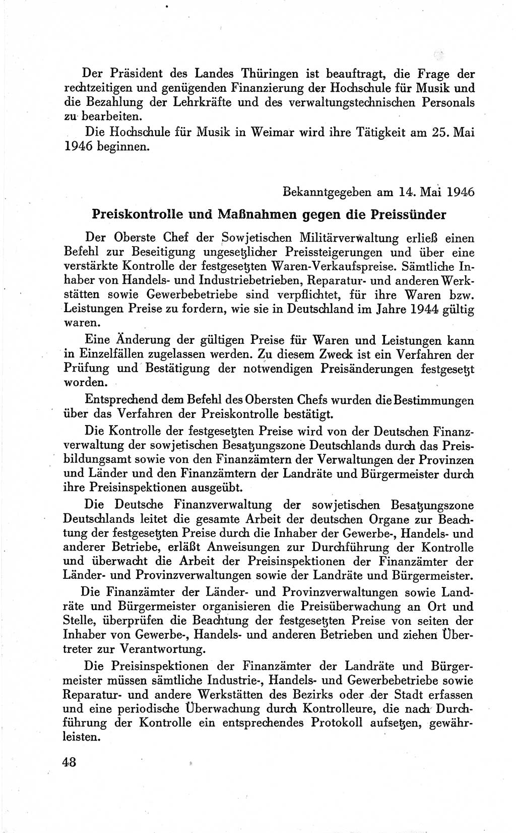 Befehle des Obersten Chefs der Sowjetischen Miltärverwaltung (SMV) in Deutschland - Aus dem Stab der Sowjetischen Militärverwaltung in Deutschland 1946 (Bef. SMV Dtl. 1946, S. 48)