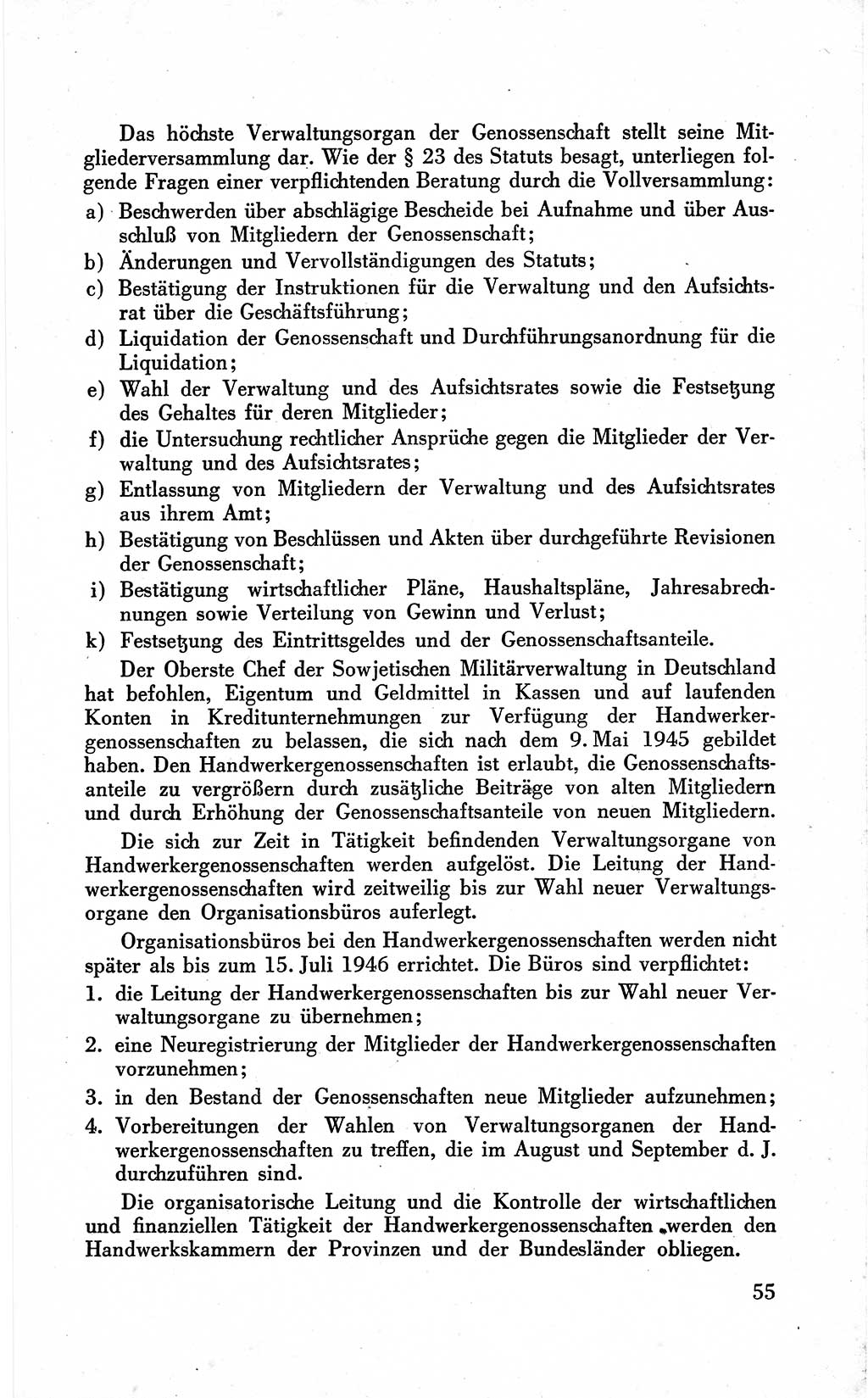 Befehle des Obersten Chefs der Sowjetischen Miltärverwaltung (SMV) in Deutschland - Aus dem Stab der Sowjetischen Militärverwaltung in Deutschland 1946 (Bef. SMV Dtl. 1946, S. 55)