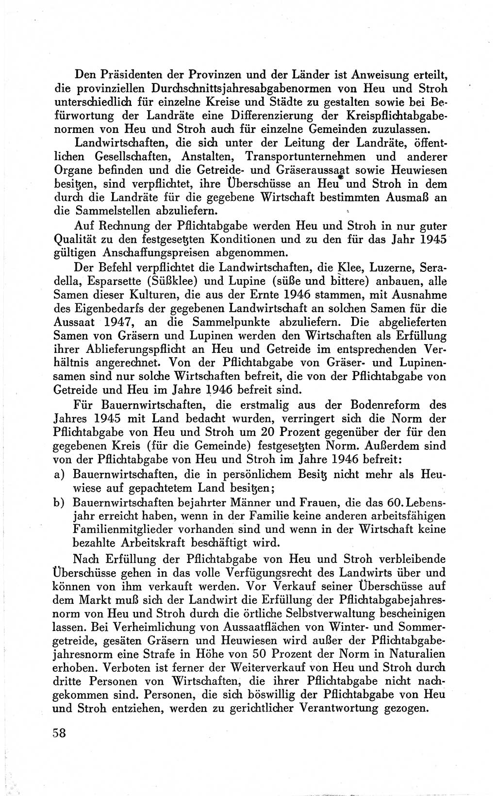 Befehle des Obersten Chefs der Sowjetischen Miltärverwaltung (SMV) in Deutschland - Aus dem Stab der Sowjetischen Militärverwaltung in Deutschland 1946 (Bef. SMV Dtl. 1946, S. 58)