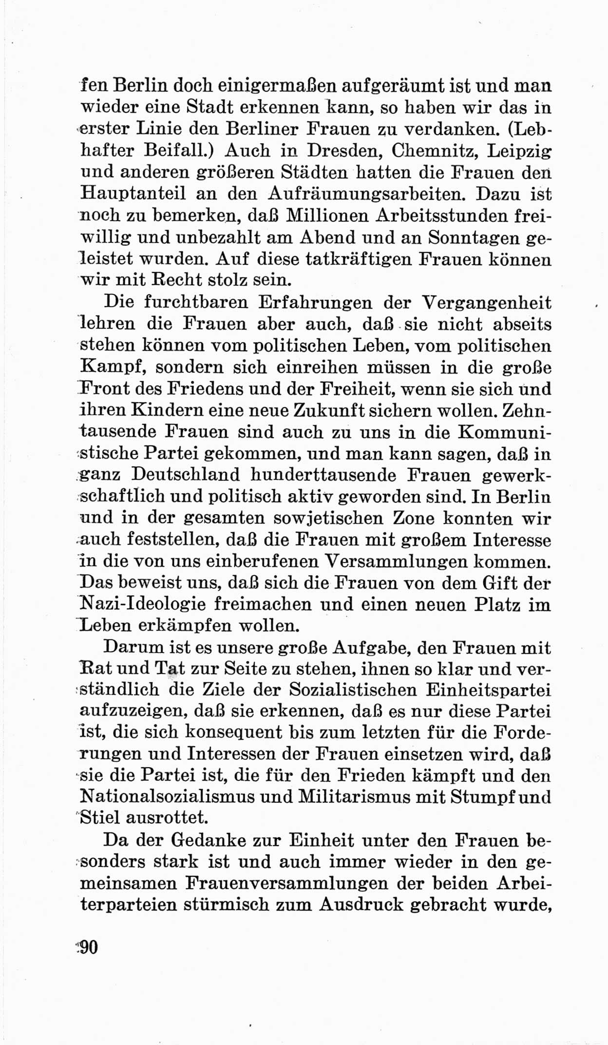 Bericht über die Verhandlungen des 15. Parteitages der Kommunistischen Partei Deutschlands (KPD) [Sowjetische Besatzungszone (SBZ) Deutschlands] am 19. und 20. April 1946 in Berlin, Seite 90 (Ber. Verh. 15. PT KPD SBZ Dtl. 1946, S. 90)