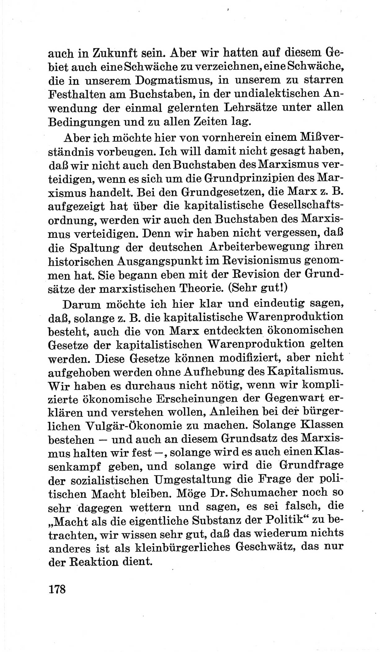 Bericht über die Verhandlungen des 15. Parteitages der Kommunistischen Partei Deutschlands (KPD) [Sowjetische Besatzungszone (SBZ) Deutschlands] am 19. und 20. April 1946 in Berlin, Seite 178 (Ber. Verh. 15. PT KPD SBZ Dtl. 1946, S. 178)