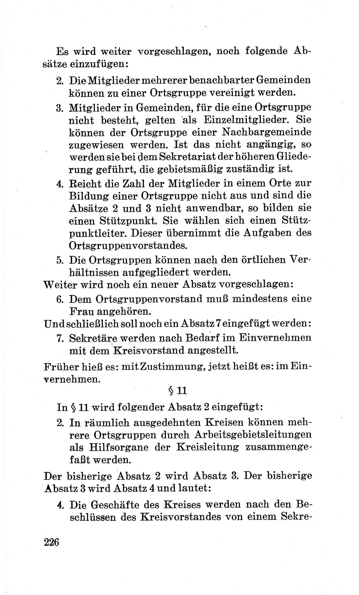 Bericht über die Verhandlungen des 15. Parteitages der Kommunistischen Partei Deutschlands (KPD) [Sowjetische Besatzungszone (SBZ) Deutschlands] am 19. und 20. April 1946 in Berlin, Seite 226 (Ber. Verh. 15. PT KPD SBZ Dtl. 1946, S. 226)