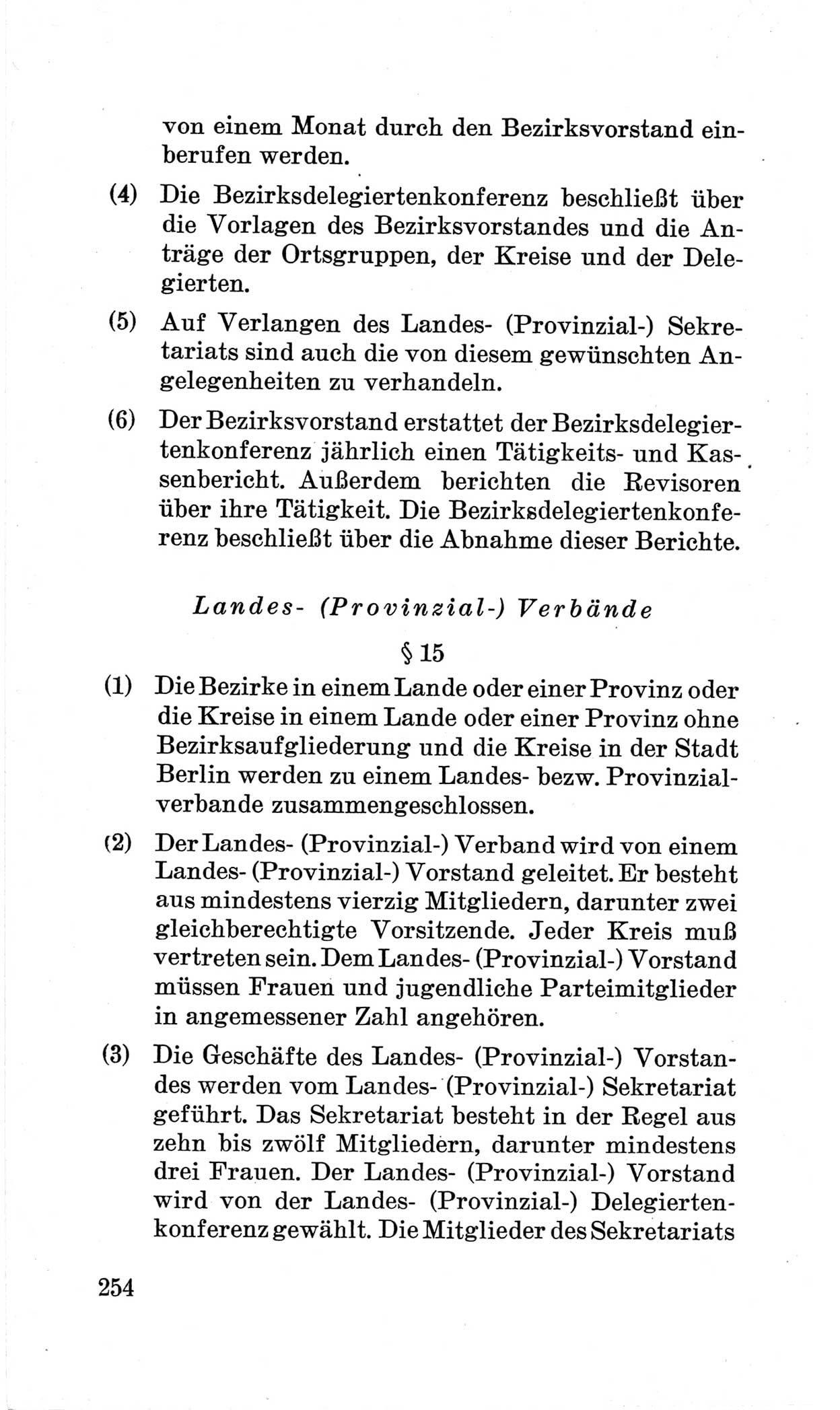 Bericht Ã¼ber die Verhandlungen des 15. Parteitages der Kommunistischen Partei Deutschlands (KPD) [Sowjetische Besatzungszone (SBZ) Deutschlands] am 19. und 20. April 1946 in Berlin, Seite 254 (Ber. Verh. 15. PT KPD SBZ Dtl. 1946, S. 254)