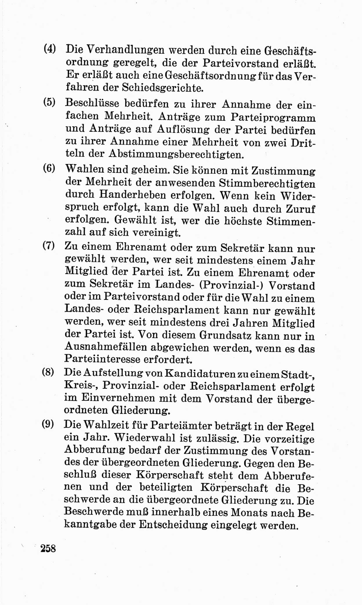 Bericht über die Verhandlungen des 15. Parteitages der Kommunistischen Partei Deutschlands (KPD) [Sowjetische Besatzungszone (SBZ) Deutschlands] am 19. und 20. April 1946 in Berlin, Seite 258 (Ber. Verh. 15. PT KPD SBZ Dtl. 1946, S. 258)