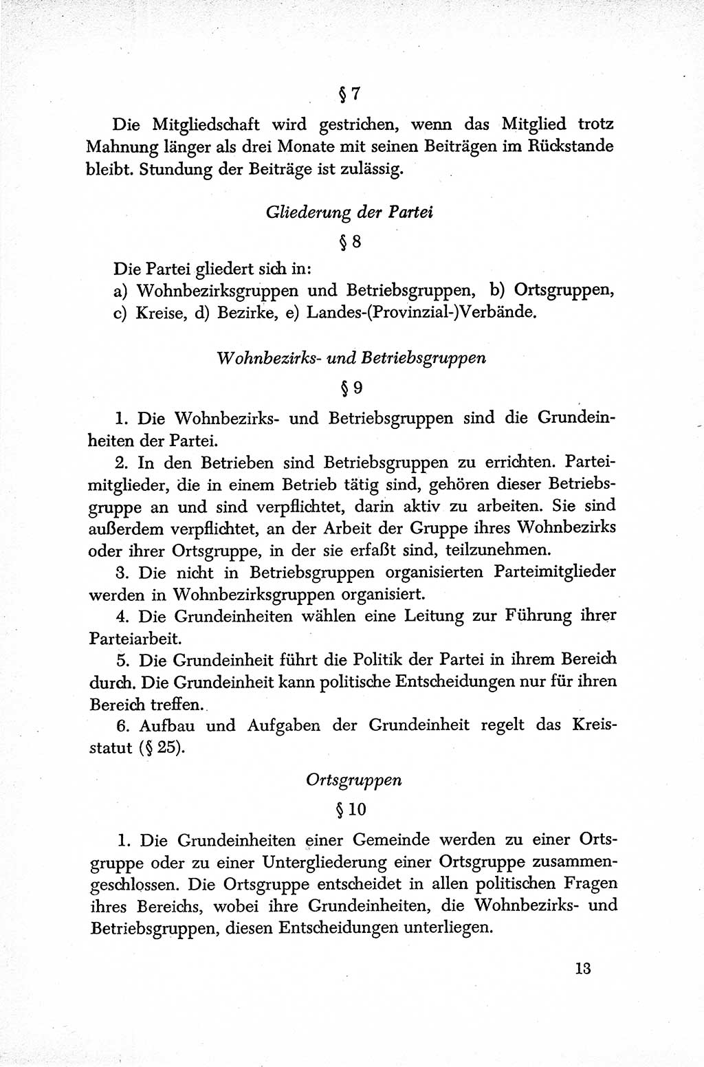 Dokumente der Sozialistischen Einheitspartei Deutschlands (SED) [Sowjetische Besatzungszone (SBZ) Deutschlands] 1946-1948, Seite 13 (Dok. SED SBZ Dtl. 1946-1948, S. 13)