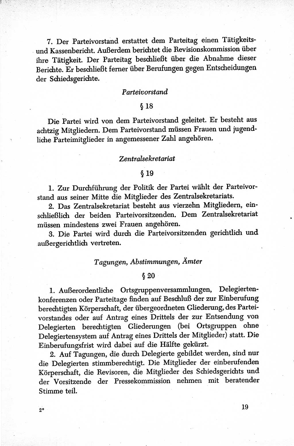 Dokumente der Sozialistischen Einheitspartei Deutschlands (SED) [Sowjetische Besatzungszone (SBZ) Deutschlands] 1946-1948, Seite 19 (Dok. SED SBZ Dtl. 1946-1948, S. 19)