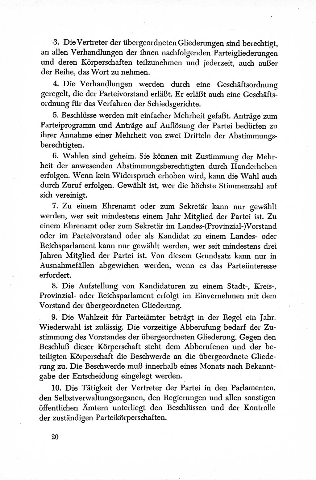 Dokumente der Sozialistischen Einheitspartei Deutschlands (SED) [Sowjetische Besatzungszone (SBZ) Deutschlands] 1946-1948, Seite 20 (Dok. SED SBZ Dtl. 1946-1948, S. 20)