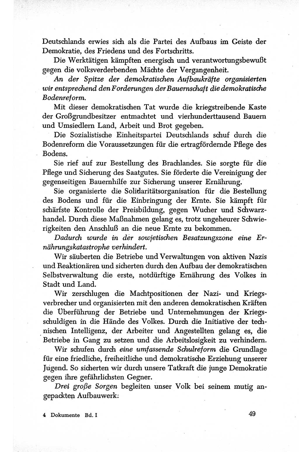 Dokumente der Sozialistischen Einheitspartei Deutschlands (SED) [Sowjetische Besatzungszone (SBZ) Deutschlands] 1946-1948, Seite 49 (Dok. SED SBZ Dtl. 1946-1948, S. 49)