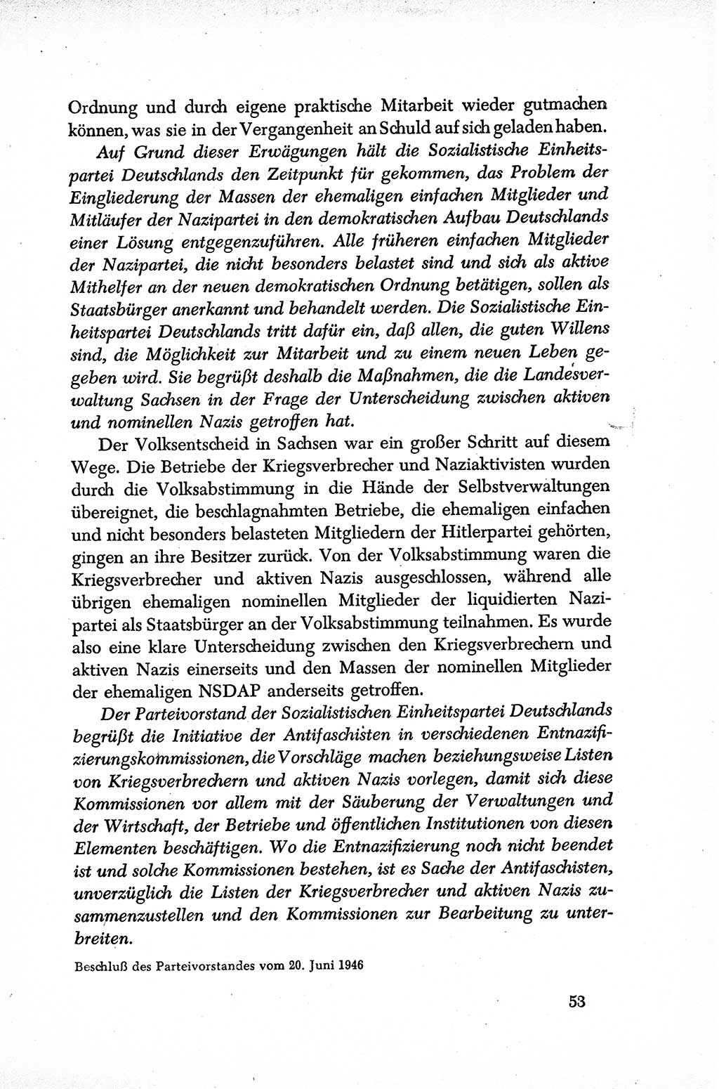 Dokumente der Sozialistischen Einheitspartei Deutschlands (SED) [Sowjetische Besatzungszone (SBZ) Deutschlands] 1946-1948, Seite 53 (Dok. SED SBZ Dtl. 1946-1948, S. 53)