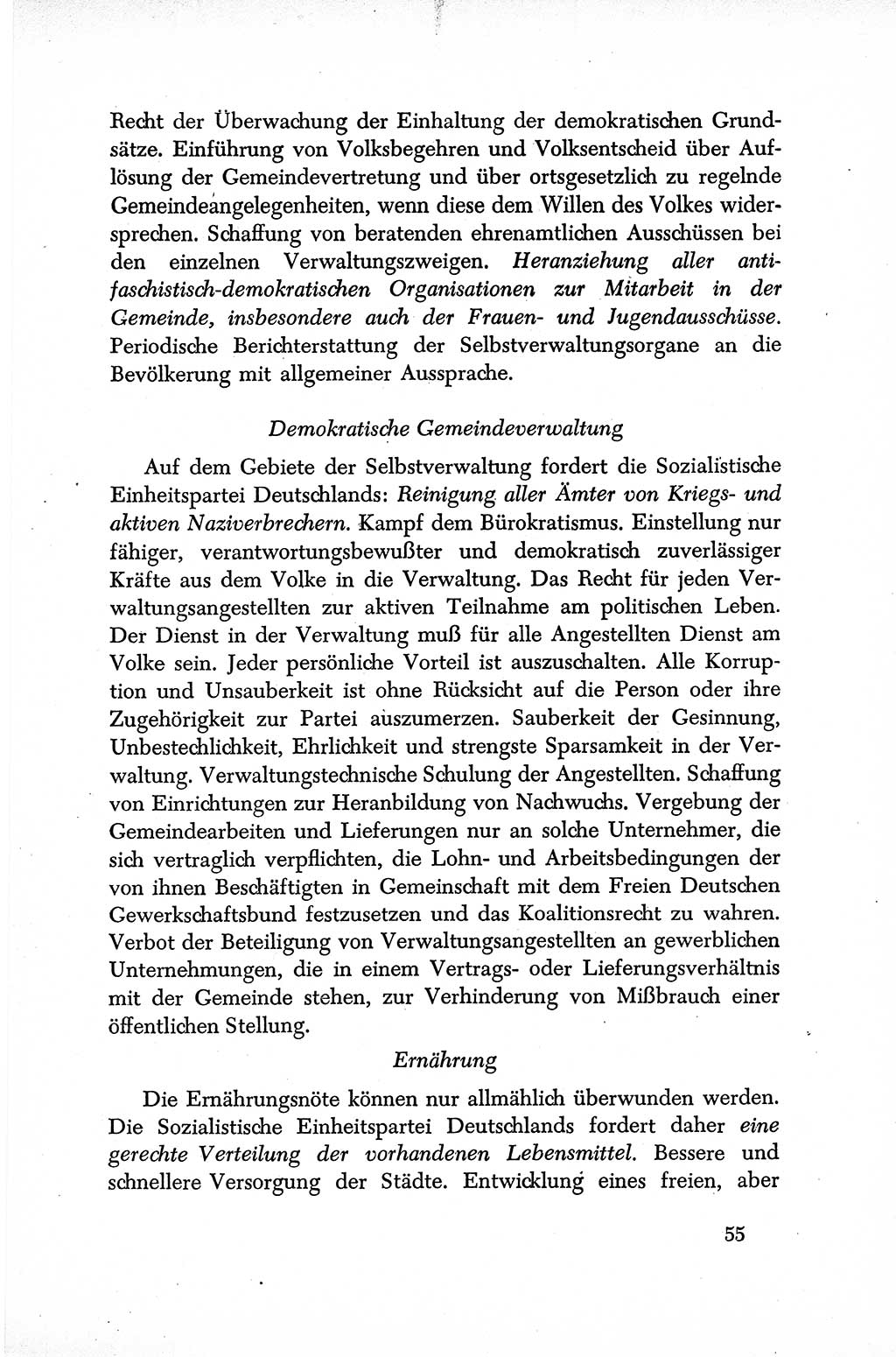 Dokumente der Sozialistischen Einheitspartei Deutschlands (SED) [Sowjetische Besatzungszone (SBZ) Deutschlands] 1946-1948, Seite 55 (Dok. SED SBZ Dtl. 1946-1948, S. 55)