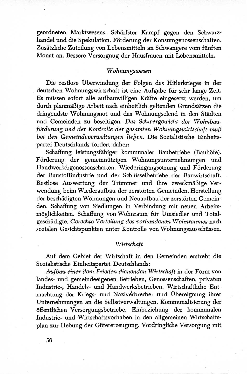 Dokumente der Sozialistischen Einheitspartei Deutschlands (SED) [Sowjetische Besatzungszone (SBZ) Deutschlands] 1946-1948, Seite 56 (Dok. SED SBZ Dtl. 1946-1948, S. 56)