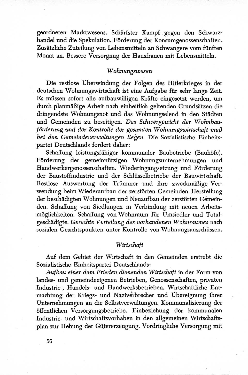 Dokumente der Sozialistischen Einheitspartei Deutschlands (SED) [Sowjetische Besatzungszone (SBZ) Deutschlands] 1946-1948, Seite 56 (Dok. SED SBZ Dtl. 1946-1948, S. 56)