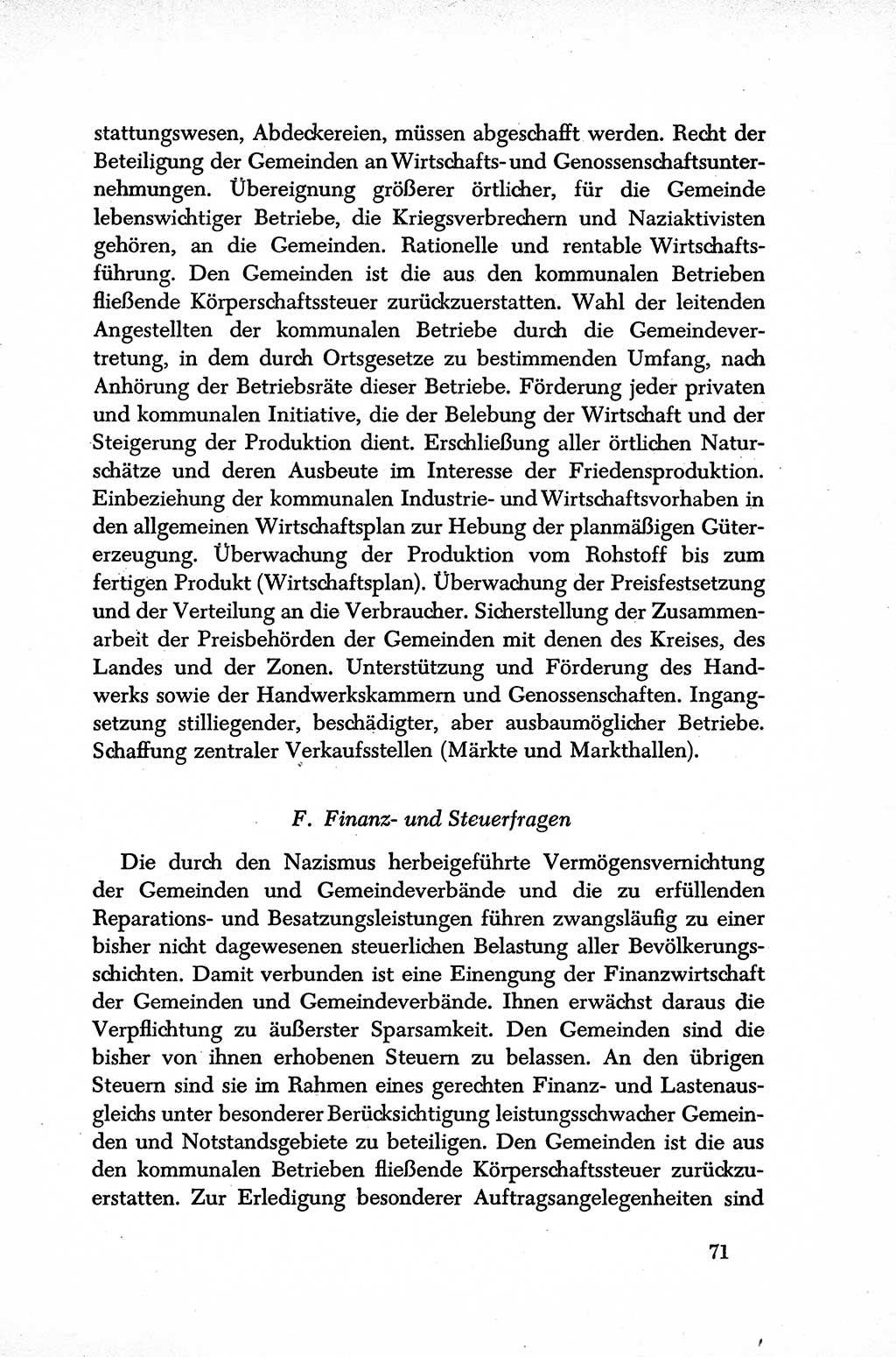 Dokumente der Sozialistischen Einheitspartei Deutschlands (SED) [Sowjetische Besatzungszone (SBZ) Deutschlands] 1946-1948, Seite 71 (Dok. SED SBZ Dtl. 1946-1948, S. 71)