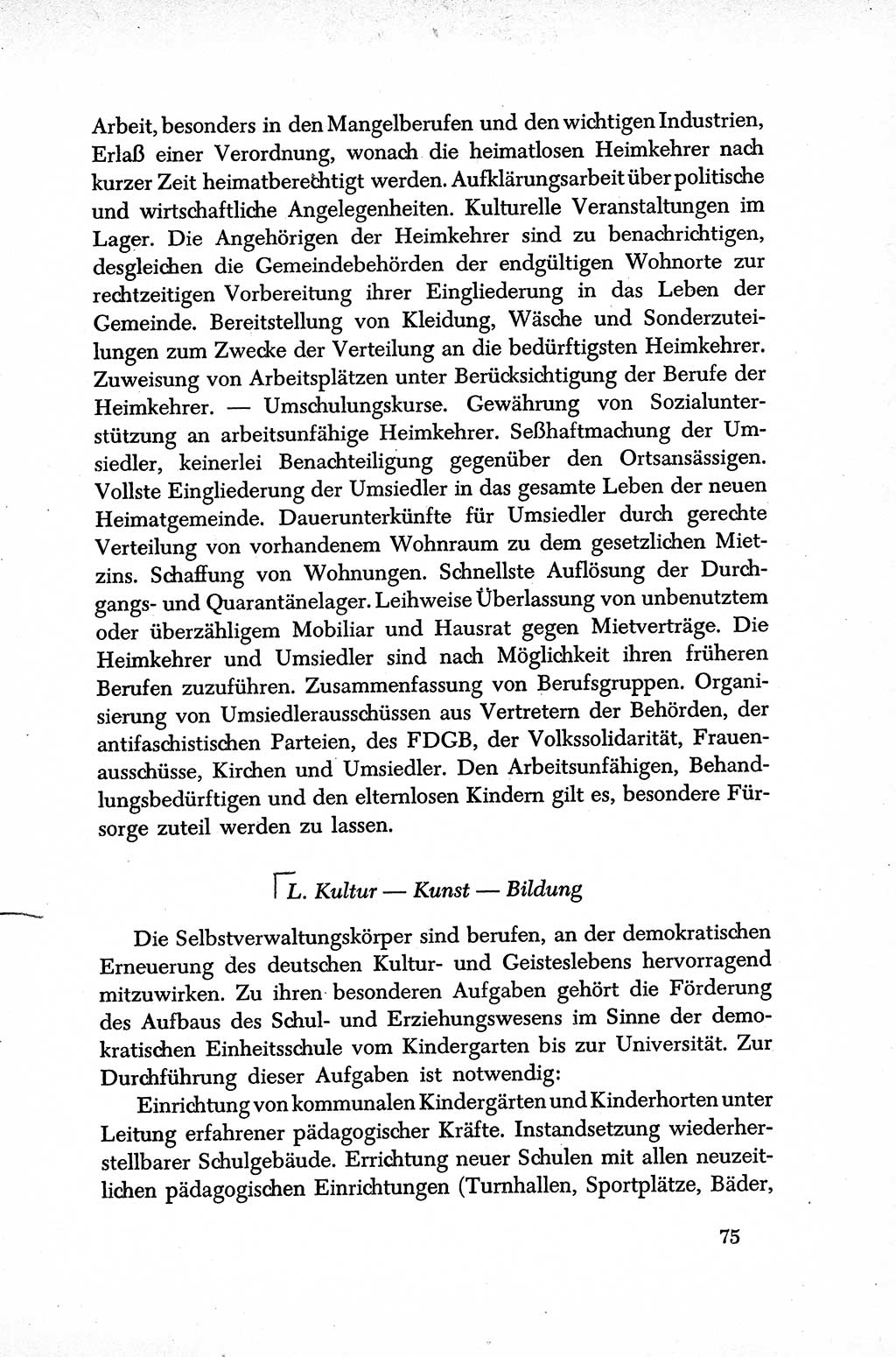Dokumente der Sozialistischen Einheitspartei Deutschlands (SED) [Sowjetische Besatzungszone (SBZ) Deutschlands] 1946-1948, Seite 75 (Dok. SED SBZ Dtl. 1946-1948, S. 75)