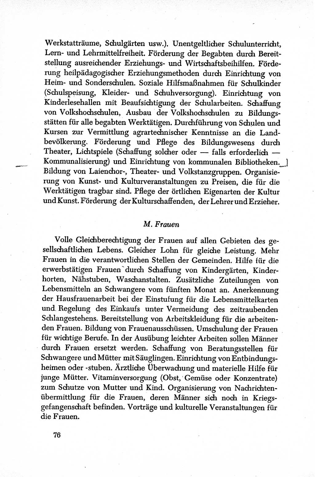 Dokumente der Sozialistischen Einheitspartei Deutschlands (SED) [Sowjetische Besatzungszone (SBZ) Deutschlands] 1946-1948, Seite 76 (Dok. SED SBZ Dtl. 1946-1948, S. 76)