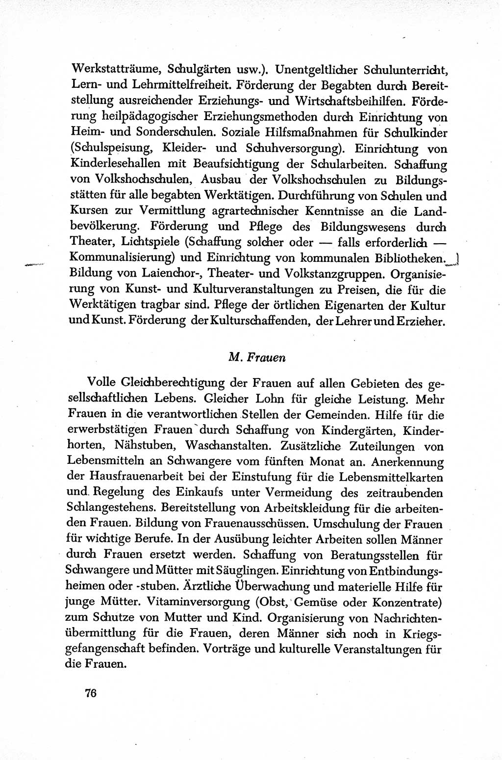 Dokumente der Sozialistischen Einheitspartei Deutschlands (SED) [Sowjetische Besatzungszone (SBZ) Deutschlands] 1946-1948, Seite 76 (Dok. SED SBZ Dtl. 1946-1948, S. 76)