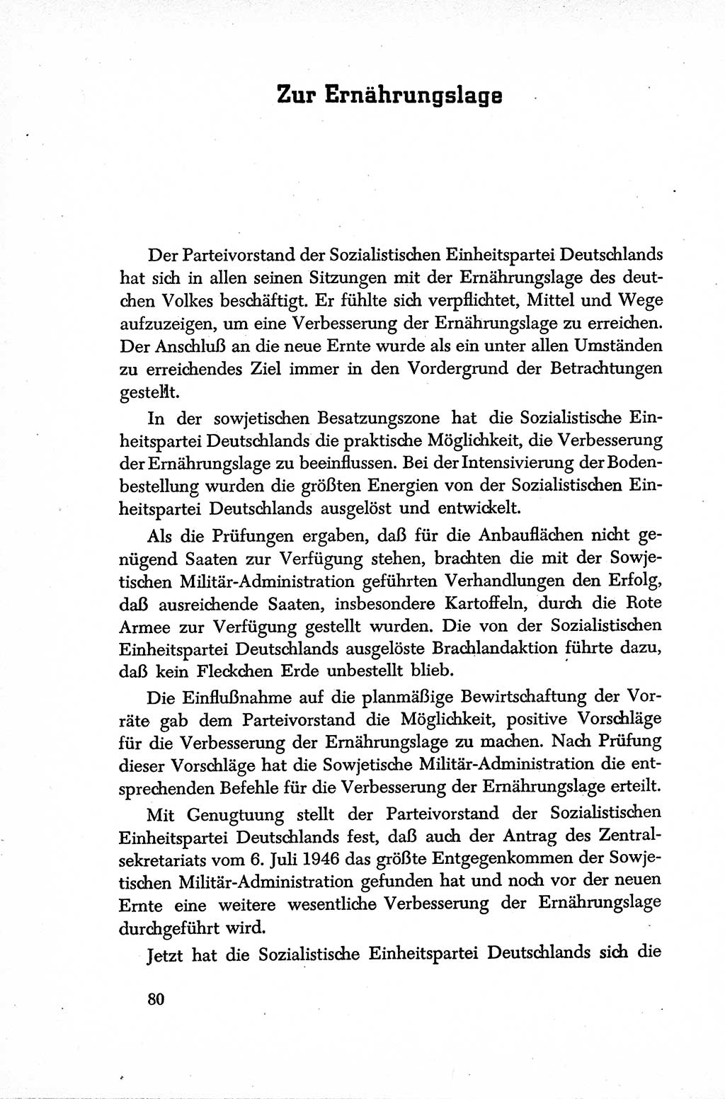 Dokumente der Sozialistischen Einheitspartei Deutschlands (SED) [Sowjetische Besatzungszone (SBZ) Deutschlands] 1946-1948, Seite 80 (Dok. SED SBZ Dtl. 1946-1948, S. 80)