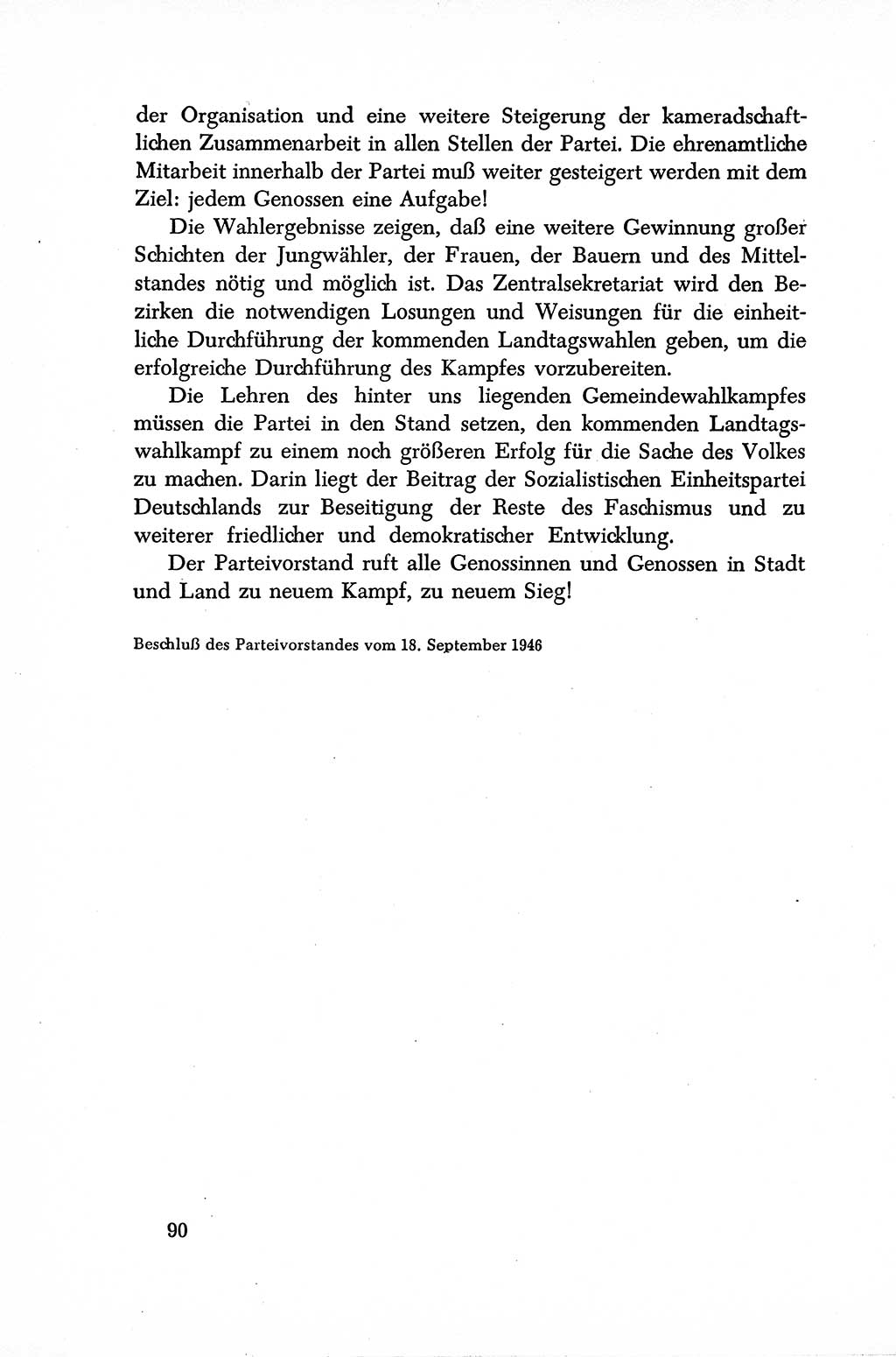 Dokumente der Sozialistischen Einheitspartei Deutschlands (SED) [Sowjetische Besatzungszone (SBZ) Deutschlands] 1946-1948, Seite 90 (Dok. SED SBZ Dtl. 1946-1948, S. 90)