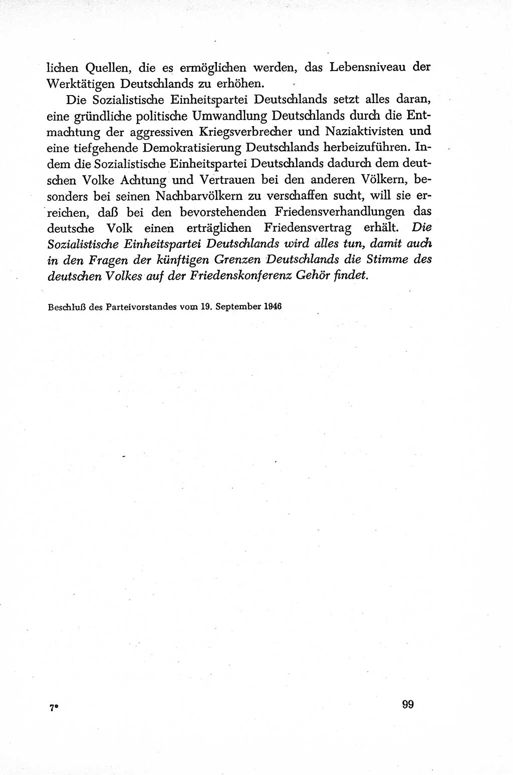 Dokumente der Sozialistischen Einheitspartei Deutschlands (SED) [Sowjetische Besatzungszone (SBZ) Deutschlands] 1946-1948, Seite 99 (Dok. SED SBZ Dtl. 1946-1948, S. 99)