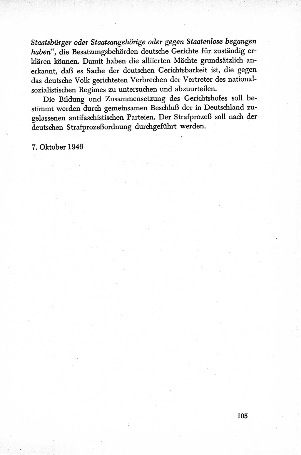 Dokumente der Sozialistischen Einheitspartei Deutschlands (SED) [Sowjetische Besatzungszone (SBZ) Deutschlands] 1946-1948, Seite 105 (Dok. SED SBZ Dtl. 1946-1948, S. 105)