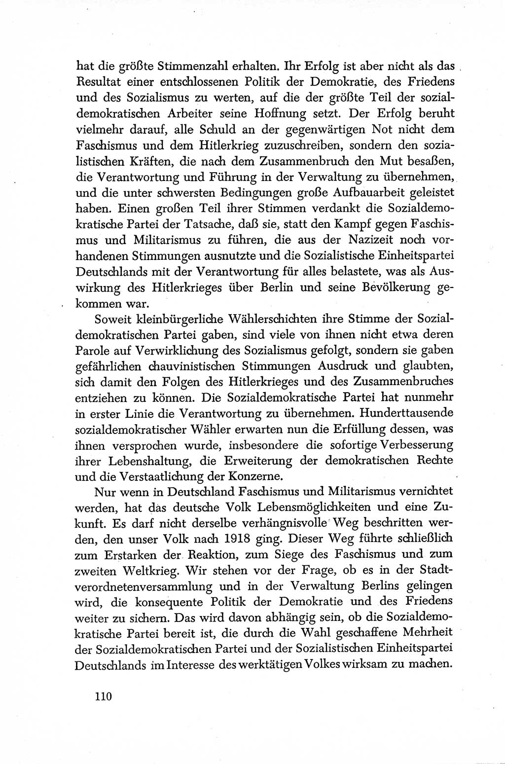 Dokumente der Sozialistischen Einheitspartei Deutschlands (SED) [Sowjetische Besatzungszone (SBZ) Deutschlands] 1946-1948, Seite 110 (Dok. SED SBZ Dtl. 1946-1948, S. 110)