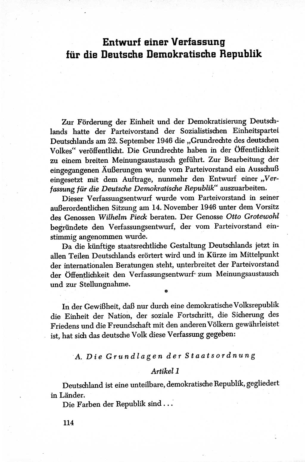 Dokumente der Sozialistischen Einheitspartei Deutschlands (SED) [Sowjetische Besatzungszone (SBZ) Deutschlands] 1946-1948, Seite 114 (Dok. SED SBZ Dtl. 1946-1948, S. 114)