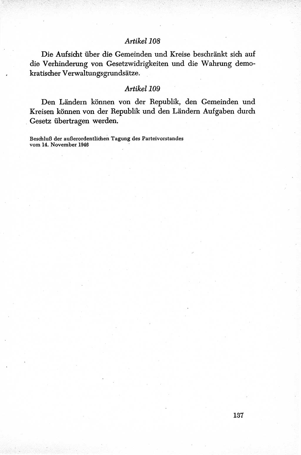 Dokumente der Sozialistischen Einheitspartei Deutschlands (SED) [Sowjetische Besatzungszone (SBZ) Deutschlands] 1946-1948, Seite 137 (Dok. SED SBZ Dtl. 1946-1948, S. 137)