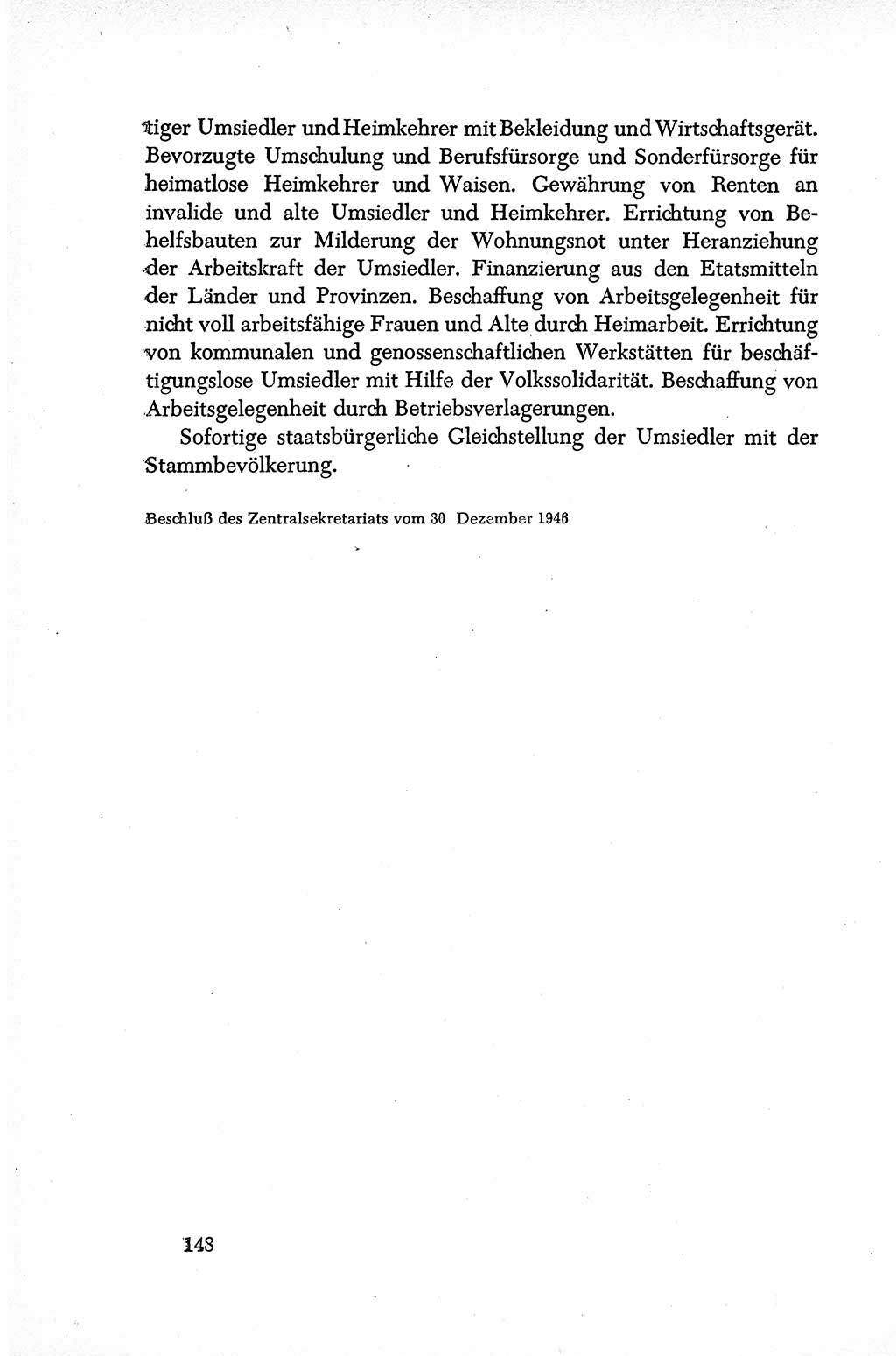 Dokumente der Sozialistischen Einheitspartei Deutschlands (SED) [Sowjetische Besatzungszone (SBZ) Deutschlands] 1946-1948, Seite 148 (Dok. SED SBZ Dtl. 1946-1948, S. 148)