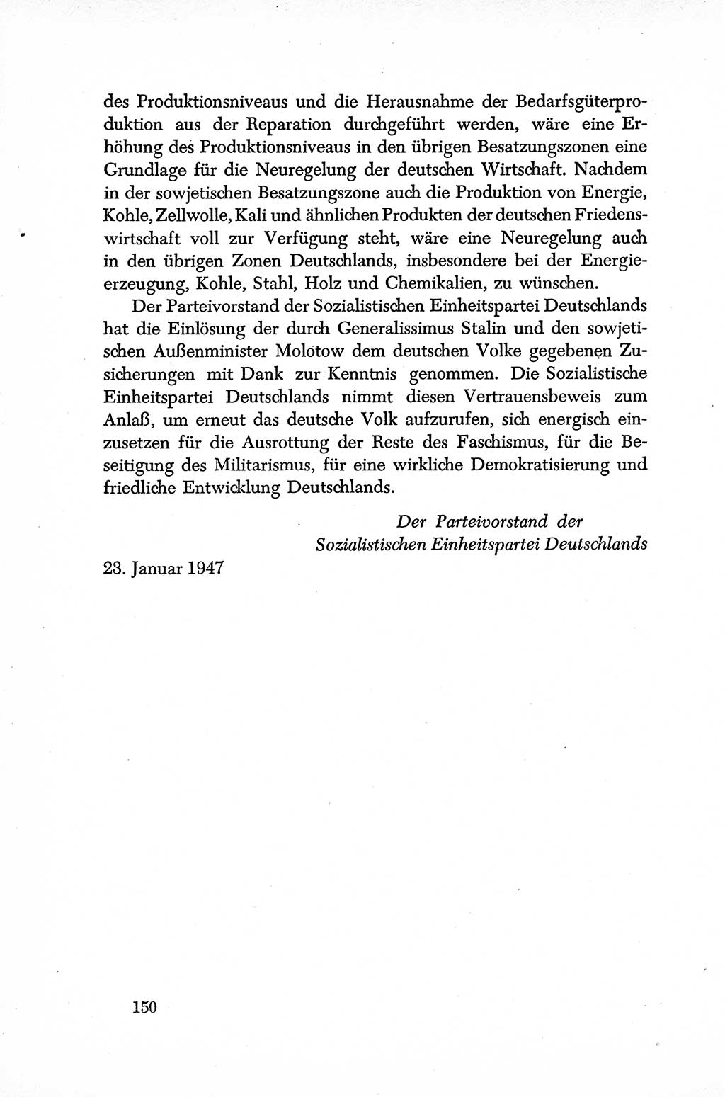 Dokumente der Sozialistischen Einheitspartei Deutschlands (SED) [Sowjetische Besatzungszone (SBZ) Deutschlands] 1946-1948, Seite 150 (Dok. SED SBZ Dtl. 1946-1948, S. 150)