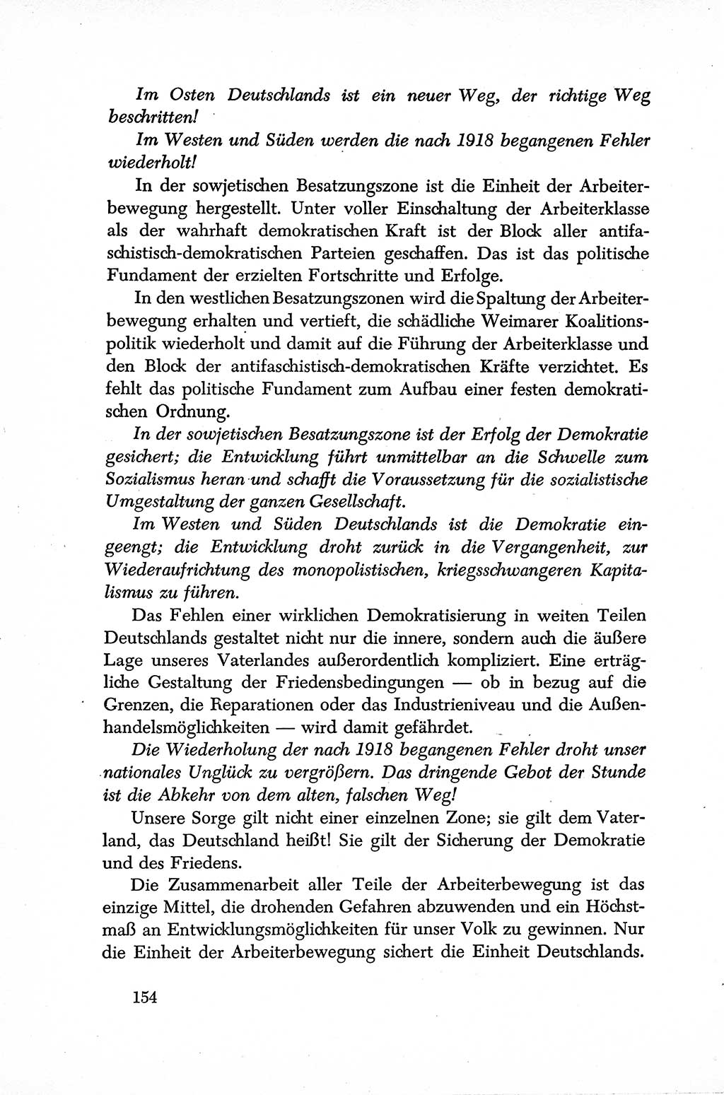 Dokumente der Sozialistischen Einheitspartei Deutschlands (SED) [Sowjetische Besatzungszone (SBZ) Deutschlands] 1946-1948, Seite 154 (Dok. SED SBZ Dtl. 1946-1948, S. 154)