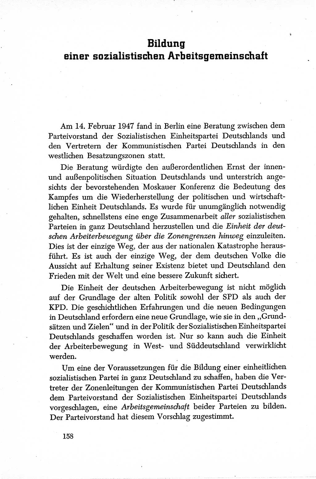 Dokumente der Sozialistischen Einheitspartei Deutschlands (SED) [Sowjetische Besatzungszone (SBZ) Deutschlands] 1946-1948, Seite 158 (Dok. SED SBZ Dtl. 1946-1948, S. 158)