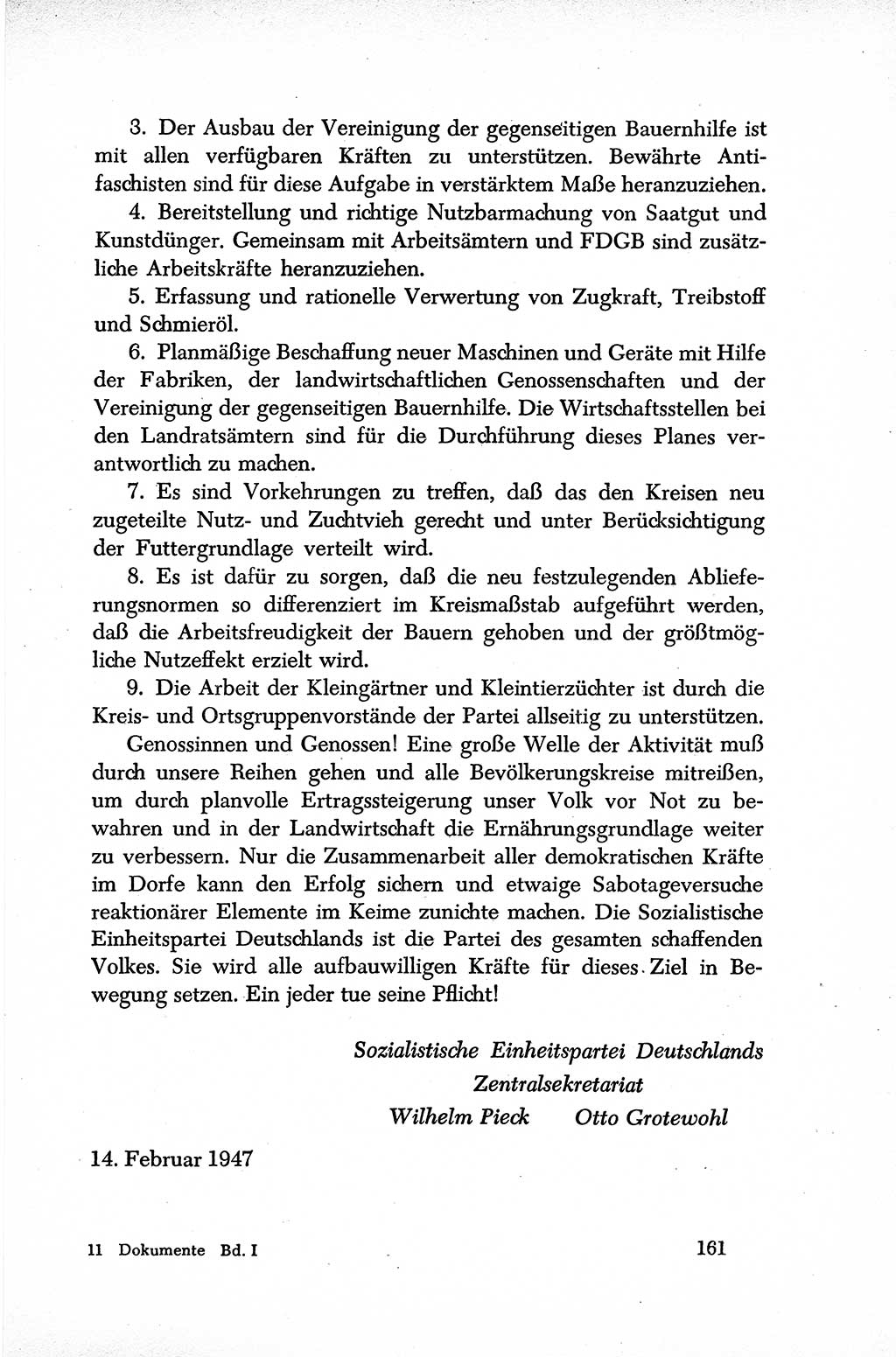 Dokumente der Sozialistischen Einheitspartei Deutschlands (SED) [Sowjetische Besatzungszone (SBZ) Deutschlands] 1946-1948, Seite 161 (Dok. SED SBZ Dtl. 1946-1948, S. 161)