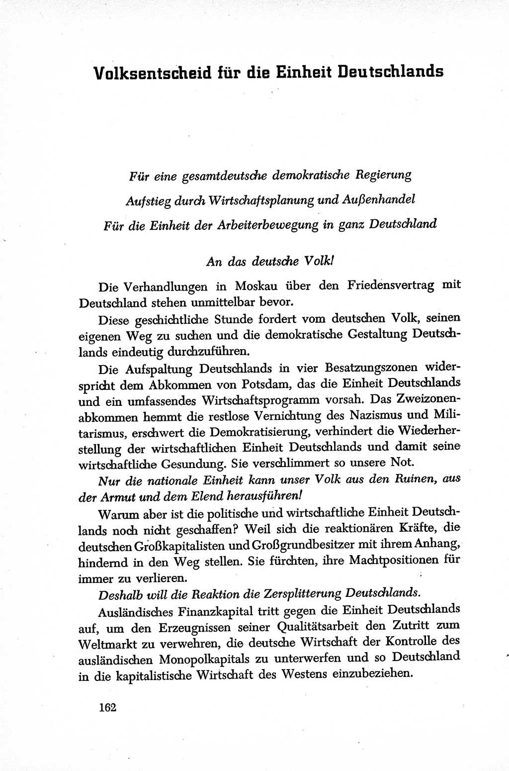 Dokumente der Sozialistischen Einheitspartei Deutschlands (SED) [Sowjetische Besatzungszone (SBZ) Deutschlands] 1946-1948, Seite 162 (Dok. SED SBZ Dtl. 1946-1948, S. 162)