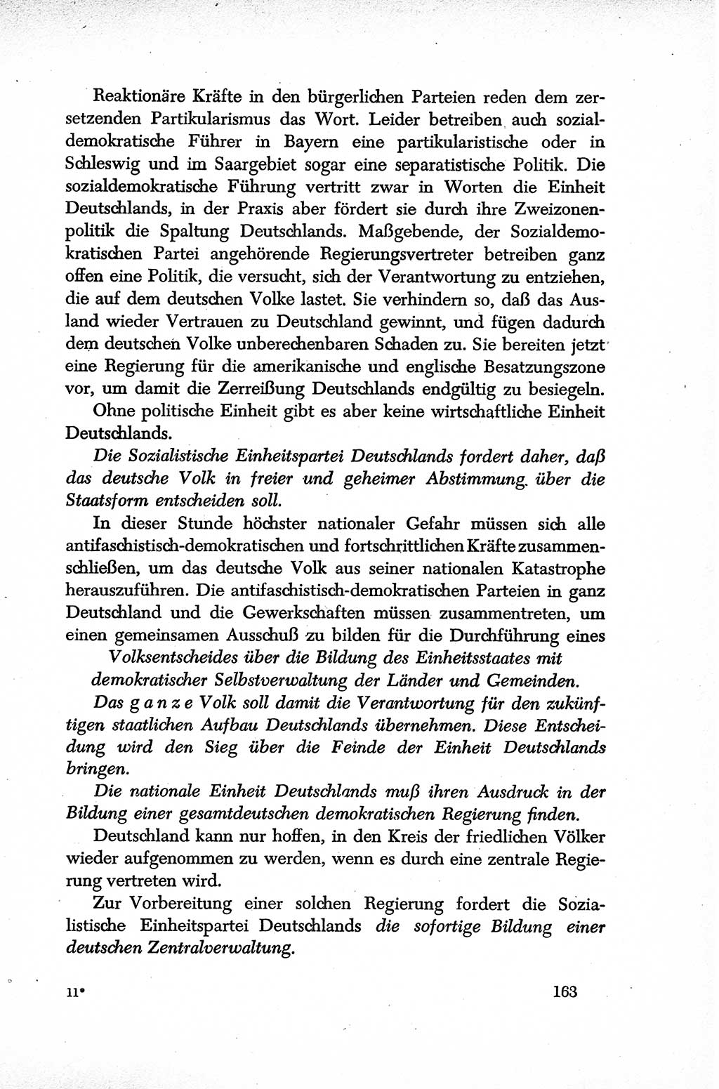 Dokumente der Sozialistischen Einheitspartei Deutschlands (SED) [Sowjetische Besatzungszone (SBZ) Deutschlands] 1946-1948, Seite 163 (Dok. SED SBZ Dtl. 1946-1948, S. 163)