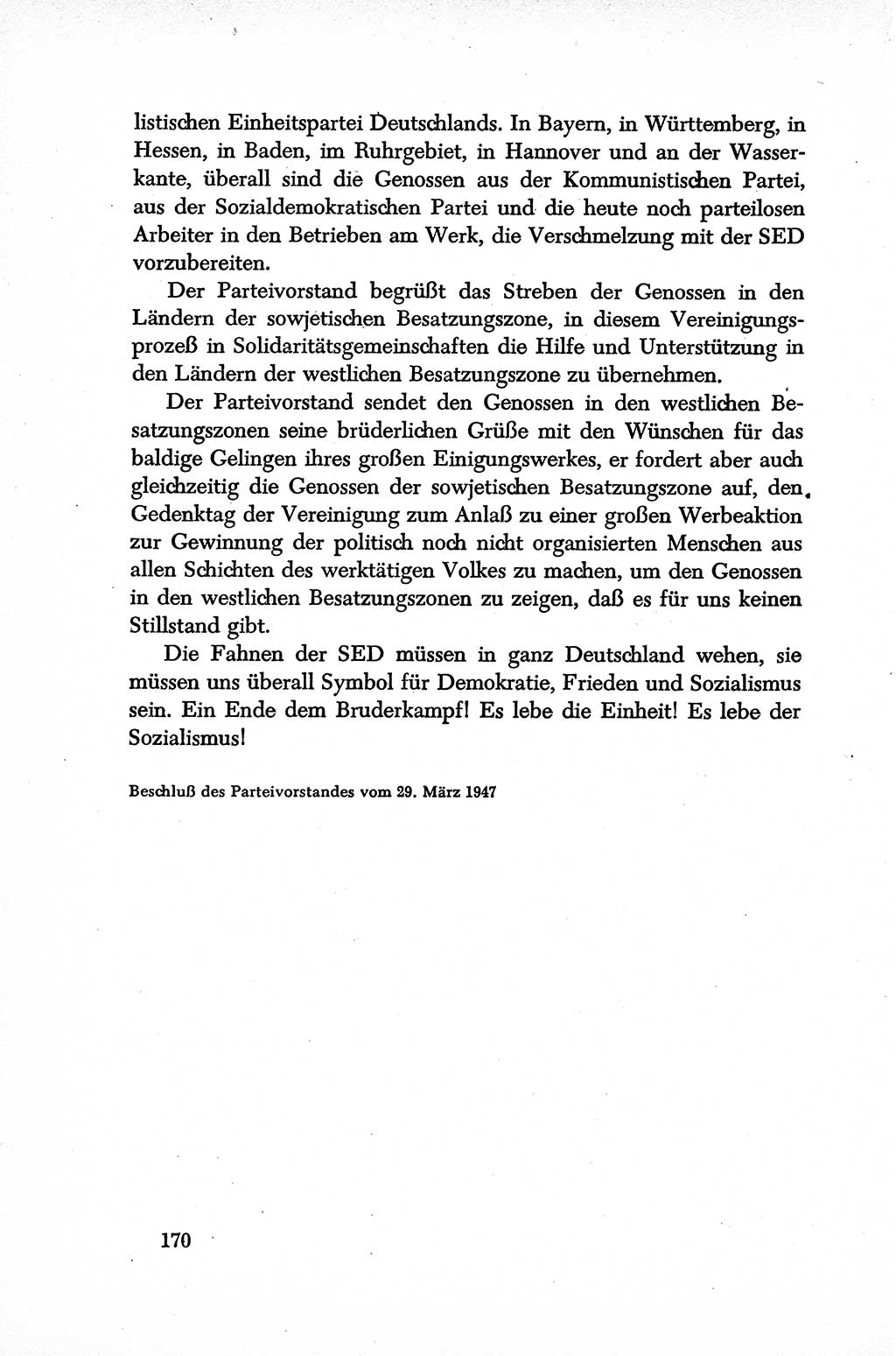 Dokumente der Sozialistischen Einheitspartei Deutschlands (SED) [Sowjetische Besatzungszone (SBZ) Deutschlands] 1946-1948, Seite 170 (Dok. SED SBZ Dtl. 1946-1948, S. 170)