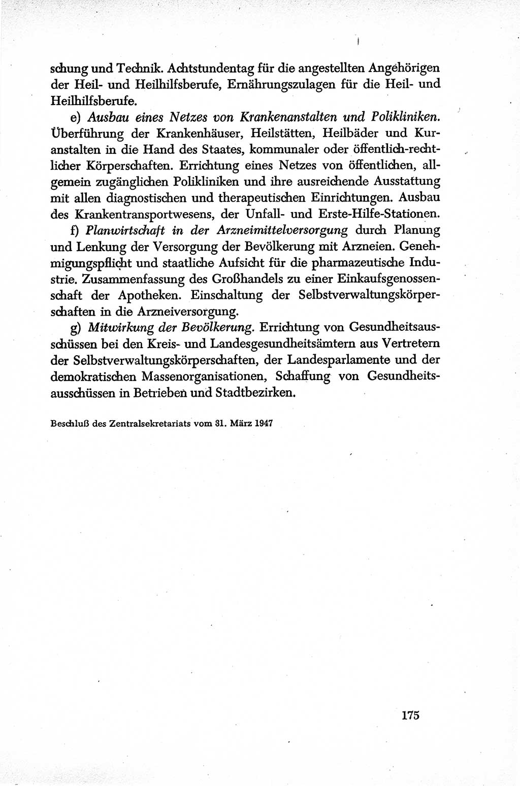 Dokumente der Sozialistischen Einheitspartei Deutschlands (SED) [Sowjetische Besatzungszone (SBZ) Deutschlands] 1946-1948, Seite 175 (Dok. SED SBZ Dtl. 1946-1948, S. 175)