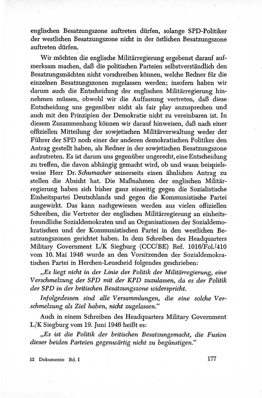 Dokumente der Sozialistischen Einheitspartei Deutschlands (SED) [Sowjetische Besatzungszone (SBZ) Deutschlands] 1946-1948, Seite 177 (Dok. SED SBZ Dtl. 1946-1948, S. 177)