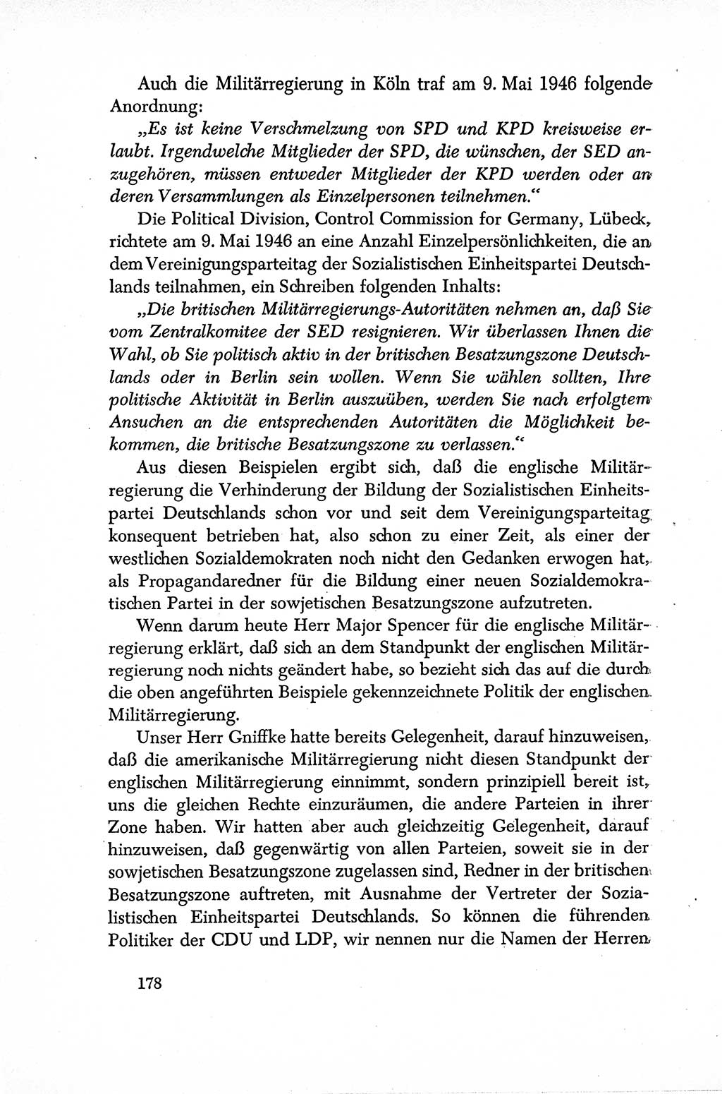 Dokumente der Sozialistischen Einheitspartei Deutschlands (SED) [Sowjetische Besatzungszone (SBZ) Deutschlands] 1946-1948, Seite 178 (Dok. SED SBZ Dtl. 1946-1948, S. 178)