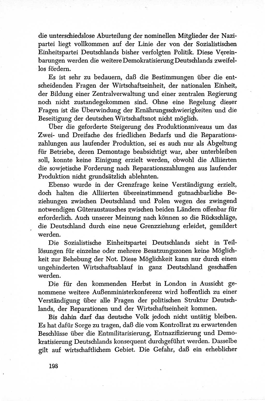 Dokumente der Sozialistischen Einheitspartei Deutschlands (SED) [Sowjetische Besatzungszone (SBZ) Deutschlands] 1946-1948, Seite 198 (Dok. SED SBZ Dtl. 1946-1948, S. 198)