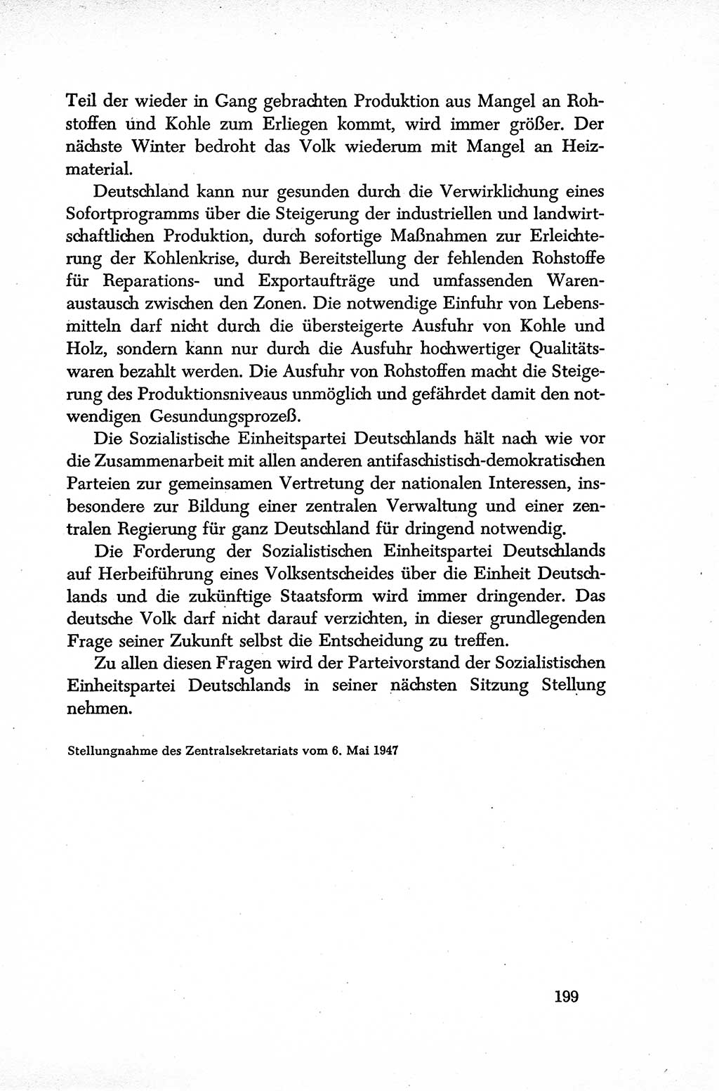 Dokumente der Sozialistischen Einheitspartei Deutschlands (SED) [Sowjetische Besatzungszone (SBZ) Deutschlands] 1946-1948, Seite 199 (Dok. SED SBZ Dtl. 1946-1948, S. 199)