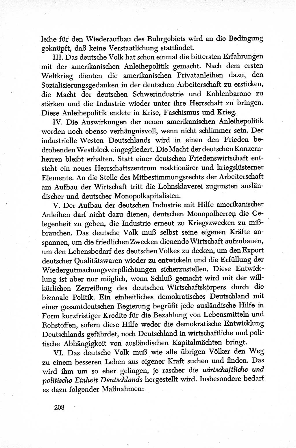 Dokumente der Sozialistischen Einheitspartei Deutschlands (SED) [Sowjetische Besatzungszone (SBZ) Deutschlands] 1946-1948, Seite 208 (Dok. SED SBZ Dtl. 1946-1948, S. 208)