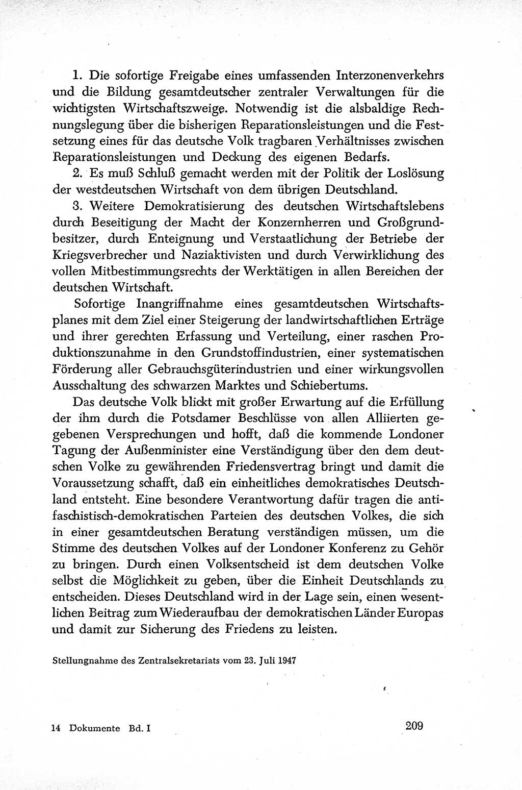 Dokumente der Sozialistischen Einheitspartei Deutschlands (SED) [Sowjetische Besatzungszone (SBZ) Deutschlands] 1946-1948, Seite 209 (Dok. SED SBZ Dtl. 1946-1948, S. 209)