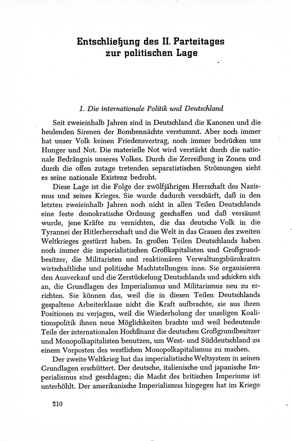 Dokumente der Sozialistischen Einheitspartei Deutschlands (SED) [Sowjetische Besatzungszone (SBZ) Deutschlands] 1946-1948, Seite 210 (Dok. SED SBZ Dtl. 1946-1948, S. 210)