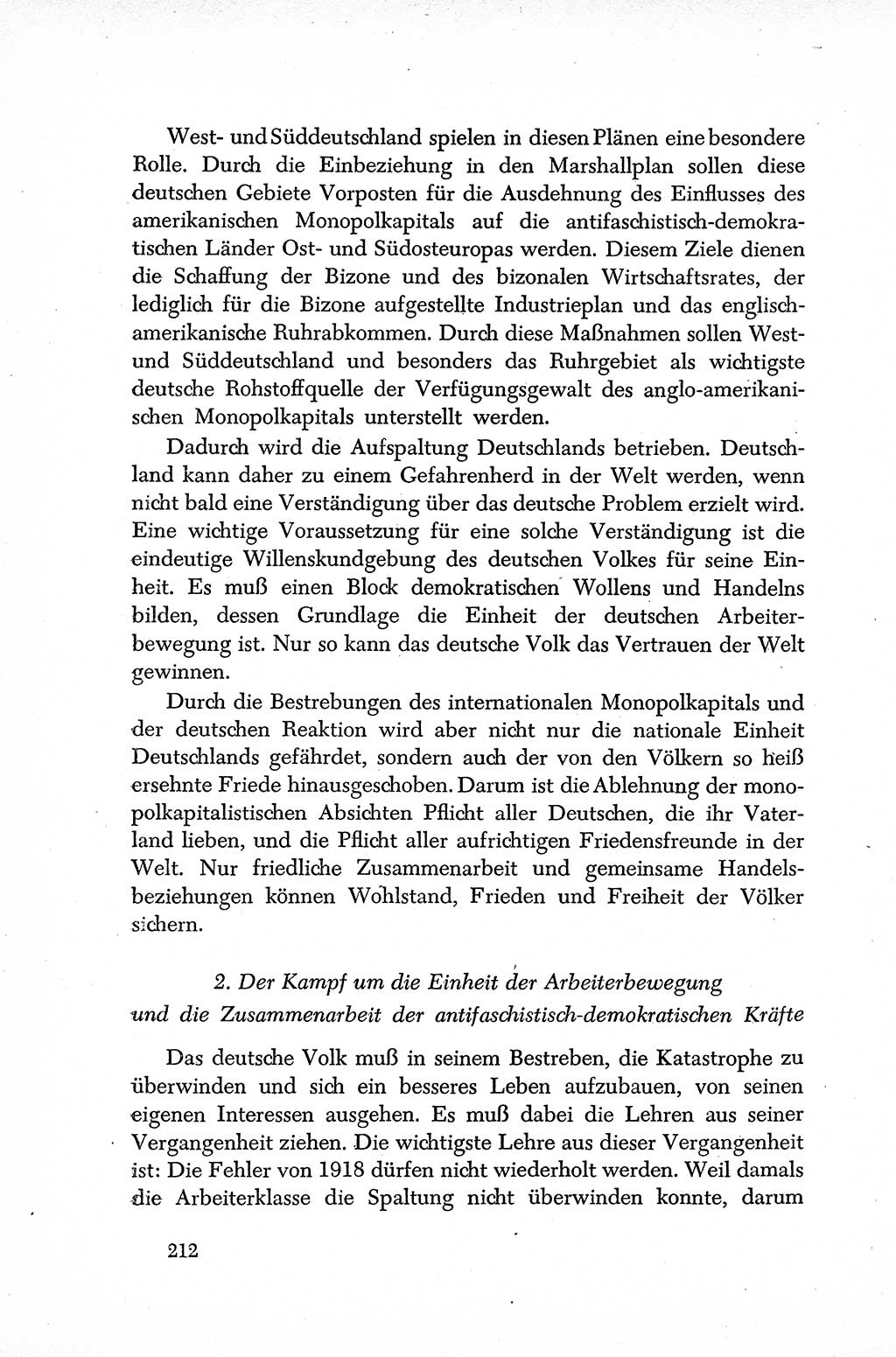 Dokumente der Sozialistischen Einheitspartei Deutschlands (SED) [Sowjetische Besatzungszone (SBZ) Deutschlands] 1946-1948, Seite 212 (Dok. SED SBZ Dtl. 1946-1948, S. 212)