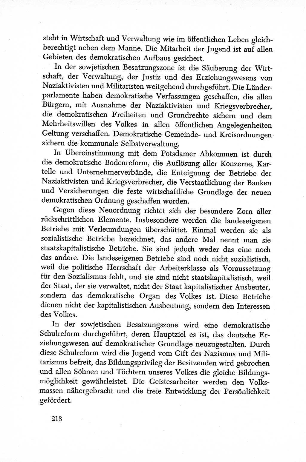 Dokumente der Sozialistischen Einheitspartei Deutschlands (SED) [Sowjetische Besatzungszone (SBZ) Deutschlands] 1946-1948, Seite 218 (Dok. SED SBZ Dtl. 1946-1948, S. 218)