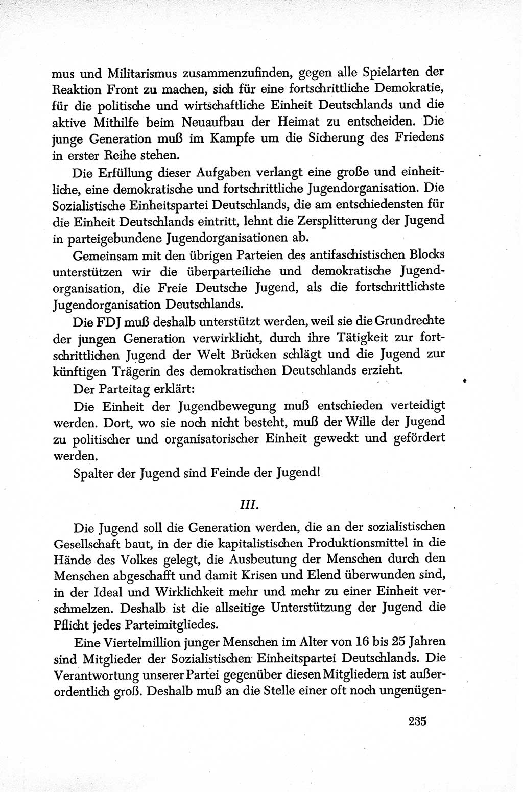Dokumente der Sozialistischen Einheitspartei Deutschlands (SED) [Sowjetische Besatzungszone (SBZ) Deutschlands] 1946-1948, Seite 235 (Dok. SED SBZ Dtl. 1946-1948, S. 235)