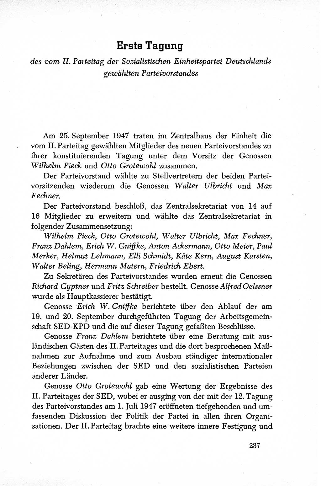 Dokumente der Sozialistischen Einheitspartei Deutschlands (SED) [Sowjetische Besatzungszone (SBZ) Deutschlands] 1946-1948, Seite 237 (Dok. SED SBZ Dtl. 1946-1948, S. 237)