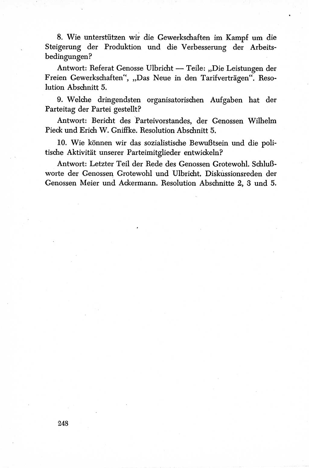 Dokumente der Sozialistischen Einheitspartei Deutschlands (SED) [Sowjetische Besatzungszone (SBZ) Deutschlands] 1946-1948, Seite 248 (Dok. SED SBZ Dtl. 1946-1948, S. 248)