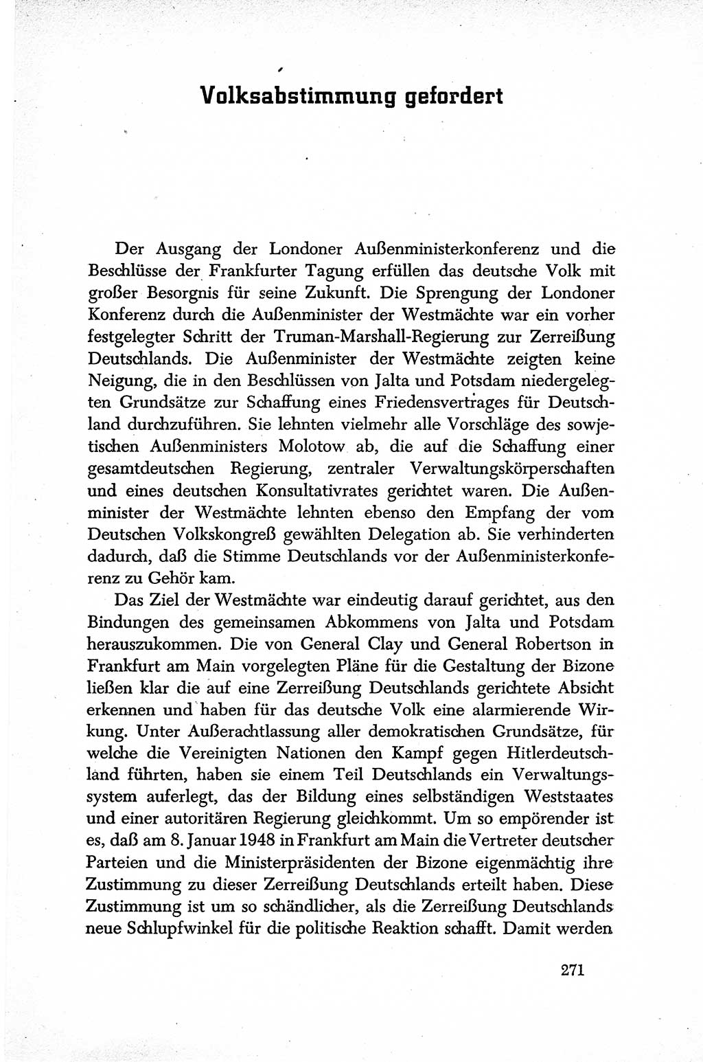 Dokumente der Sozialistischen Einheitspartei Deutschlands (SED) [Sowjetische Besatzungszone (SBZ) Deutschlands] 1946-1948, Seite 271 (Dok. SED SBZ Dtl. 1946-1948, S. 271)